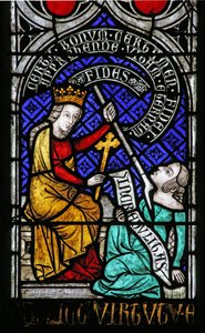 Window Depicting Psychomachia: Faith and Idolatry by French School